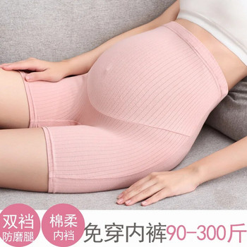 Големи размери Раирани чорапогащи за бременни Високоеластично бельо Дрехи за дебели бременни жени Бременност Дишащи предпазни шорти