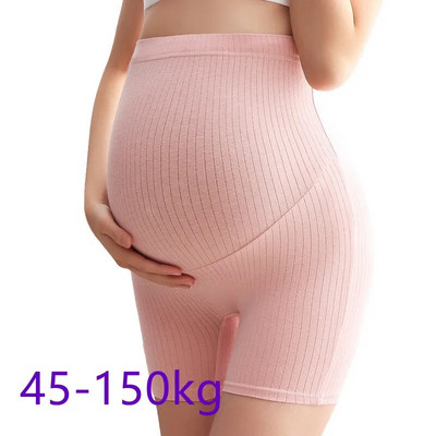 Големи размери Раирани чорапогащи за бременни Високоеластично бельо Дрехи за дебели бременни жени Бременност Дишащи предпазни шорти