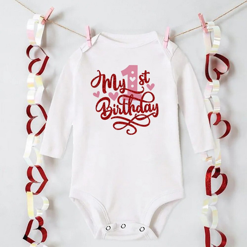 Mano 1-ojo gimtadienio naujagimio kombinezonas kūdikiams, drabužėliai mažyliams, kombinezonai berniukams, mergaitėms, gimtadienio vakarėliui ilgomis rankovėmis.