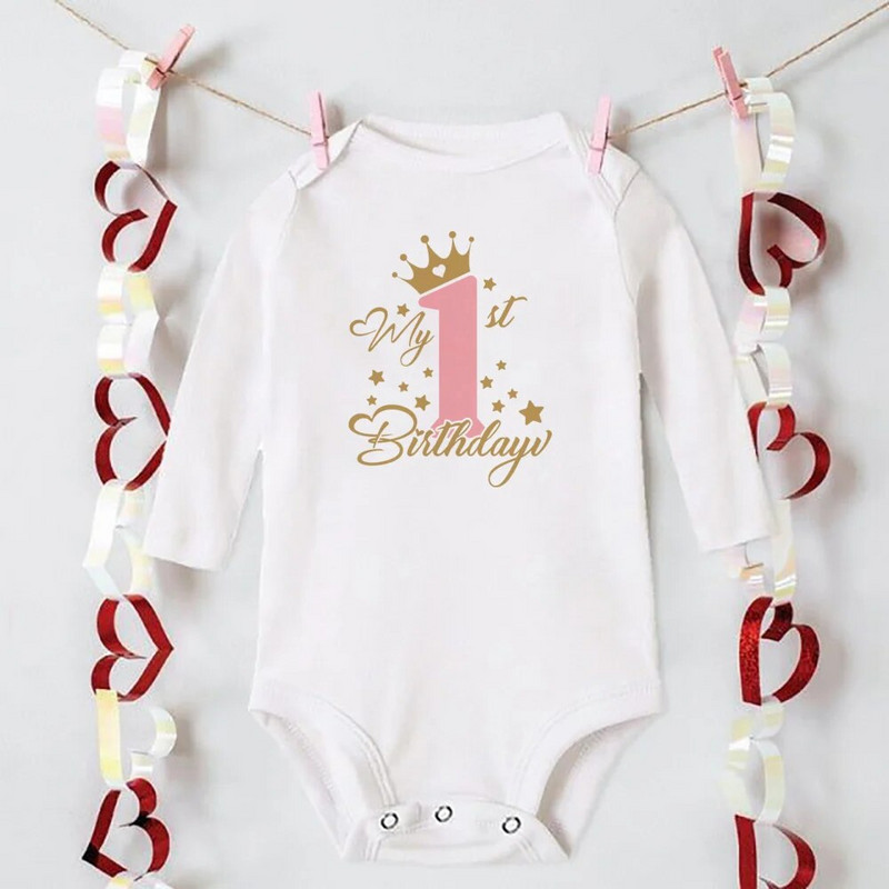 Mano 1-ojo gimtadienio naujagimio kombinezonas kūdikiams, drabužėliai mažyliams, kombinezonai berniukams, mergaitėms, gimtadienio vakarėliui ilgomis rankovėmis.