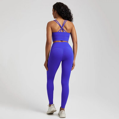 Buttery Soft 2kom Yoga Sport Set Fitness Odijela Push Up Sportski grudnjak Yoga Leggings Kompleti Odjeća za vježbanje u teretani za žene Trenirka