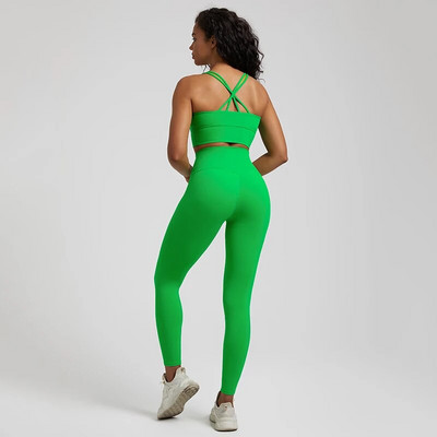 Buttery Soft 2kom Yoga Sport Set Fitness Odijela Push Up Sportski grudnjak Yoga Leggings Kompleti Odjeća za vježbanje u teretani za žene Trenirka
