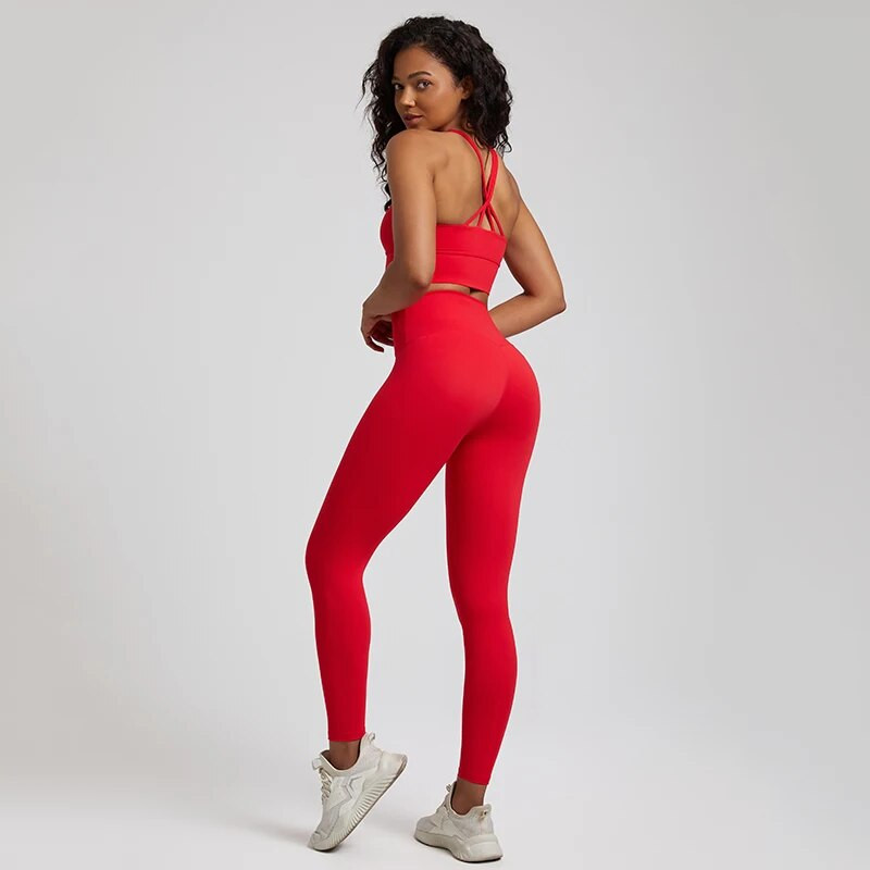 Buttery Soft 2kom Yoga Sport Set Fitness Odijela Push Up Sportski grudnjak Yoga Leggings Kompleti Odjeća za vježbanje u teretani za žene Trenirka