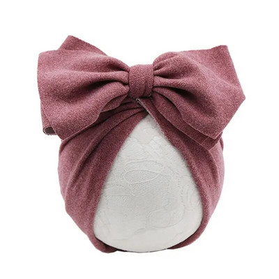 Pălărie Turban pentru Bebeluş Fundiţă Bumbac Culoare Solidă Beanie Nou-Născut Fete Dulci
