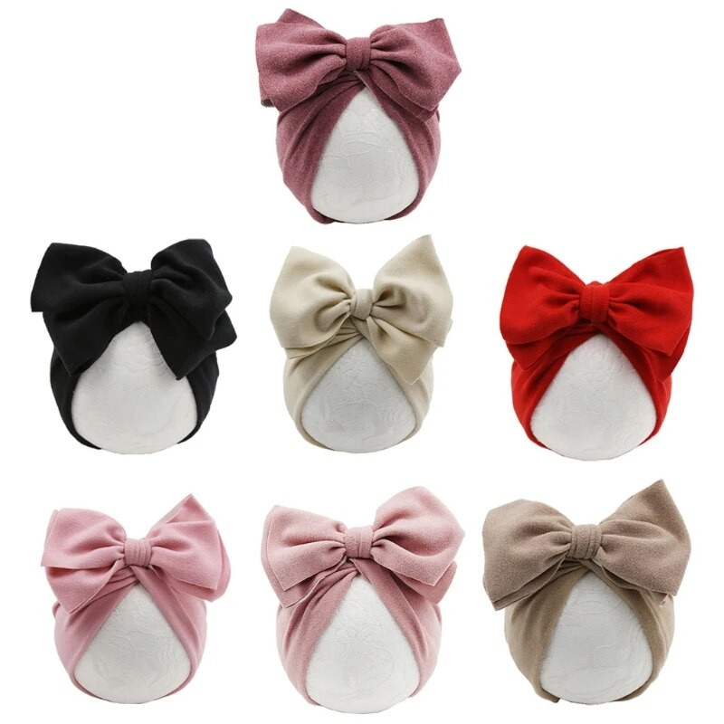 Beebi turbankübar, ühevärviline puuvillane vastsündinu nokamüts, armsad tüdrukud