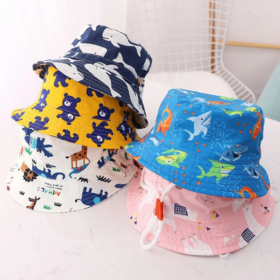Ανοιξιάτικο Καλοκαίρι Λεπτά αναπνεύσιμα παιδικά καπέλα κουβά Unisex Βρεφικά καπέλα με αντιανεμικό σχοινί Παιδικά καπέλα εξωτερικού χώρου 6 μηνών-8 ετών