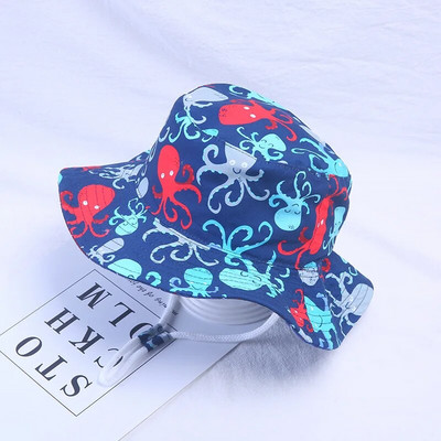 Pavasario vasaros plonos, kvėpuojančios vaikiškos kepurės su kibirais Unisex kūdikių kepurės nuo saulės su vėjo nepraleidžiančiomis virvėmis Vaikiškos lauko kepuraitės nuo 6 mėnesių iki 8 metų