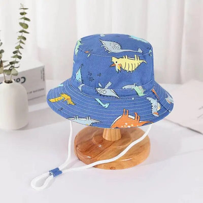 Pavasario vasaros plonos, kvėpuojančios vaikiškos kepurės su kibirais Unisex kūdikių kepurės nuo saulės su vėjo nepraleidžiančiomis virvėmis Vaikiškos lauko kepuraitės nuo 6 mėnesių iki 8 metų