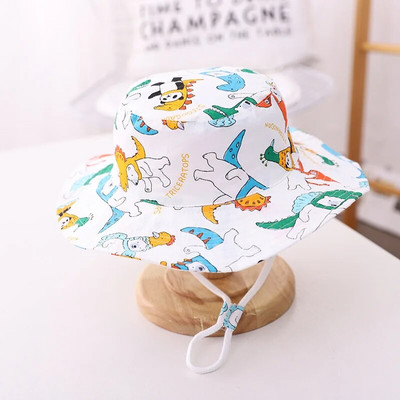 Pavasario vasaros plonos, kvėpuojančios vaikiškos kepurės su kibirais Unisex kūdikių kepurės nuo saulės su vėjo nepraleidžiančiomis virvėmis Vaikiškos lauko kepuraitės nuo 6 mėnesių iki 8 metų