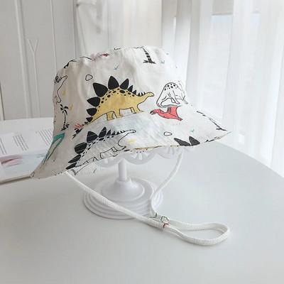 Pavasario vasaros plonos, kvėpuojančios vaikiškos kepurės su kibirais Unisex kūdikių kepurės nuo saulės su vėjo nepraleidžiančiomis virvėmis Vaikiškos lauko kepuraitės nuo 6 mėnesių iki 8 metų