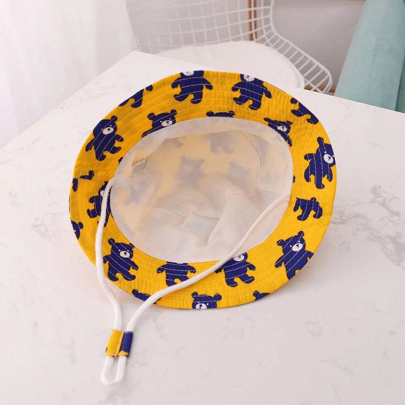 Pavasario vasaros plonos, kvėpuojančios vaikiškos kepurės su kibirais Unisex kūdikių kepurės nuo saulės su vėjo nepraleidžiančiomis virvėmis Vaikiškos lauko kepuraitės nuo 6 mėnesių iki 8 metų