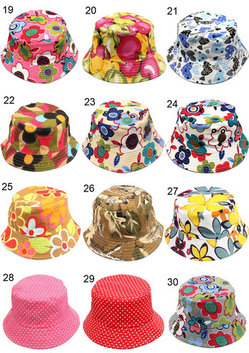 2-6 години Sunbonnet Слънчеви шапки с печат Рибарски шапки Бебешки деца Деца Пролет Лято Есен