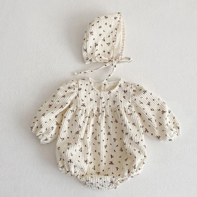 0-24M Toddler Baby Girl Romper Corduroy Long Sleeve Printing Newborn Baby Girl Jumpsuit Autumn Spring Baby Girl Clothing