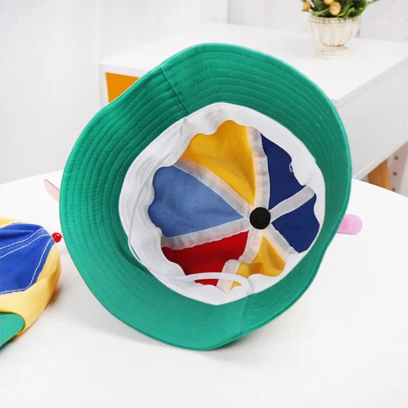 Y1UB medvilninė kepurė vaikams, lengva lauko sraigtasparnio vaivorykštė saulei