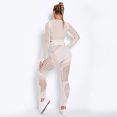 Xlwsbcr Set de yoga fără cusături scobiți ținute sport femei crop negru sutien jambiere antrenament costum sală fitness seturi sport