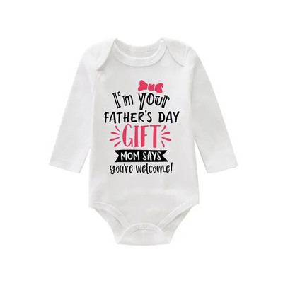 Body pentru nou-născut Salopetă pentru bebeluși Onesies Îmbrăcăminte pentru copii mici Băieți Fete Salopetă cu mâneci lungi cu imprimeu cu litere 0 până la 12 luni