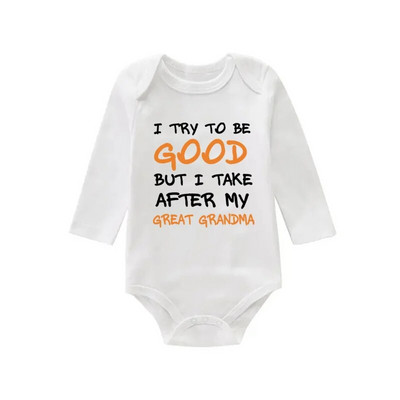 Body pentru nou-născut Salopetă pentru bebeluși Onesies Îmbrăcăminte pentru copii mici Băieți Fete Salopetă cu mâneci lungi cu imprimeu cu litere 0 până la 12 luni