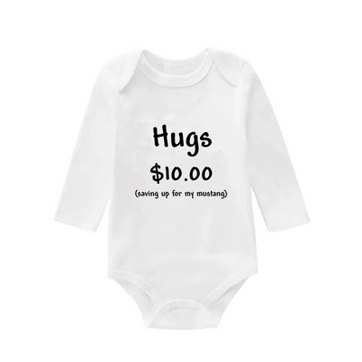 Body pentru nou-născut Salopetă pentru bebeluși Onesies Îmbrăcăminte pentru copii mici Băieți Fete Salopetă cu mâneci lungi cu imprimeu cu litere 0 până la 12 luni