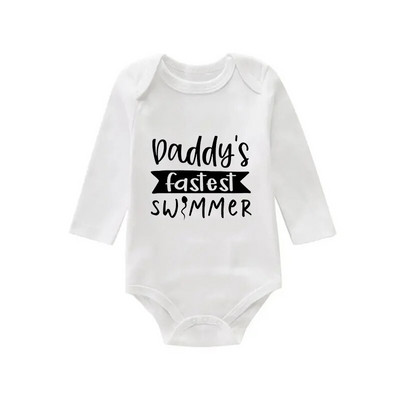 Body pentru nou-născut Salopetă pentru bebeluși Onesies Îmbrăcăminte pentru copii mici Băieți Fete Salopetă cu mâneci lungi cu imprimeu cu litere 0 până la 12 luni