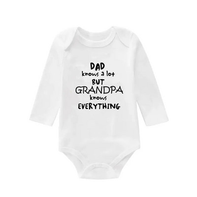 Body pentru nou-născut Salopetă pentru bebeluși Onesies Îmbrăcăminte pentru copii mici Băieți Fete Salopetă cu mâneci lungi cu imprimeu cu litere 0 până la 12 luni