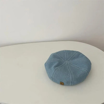 Beretă pentru copii din denim din Coreea Pălărie la modă pentru fete și băieți Pălărie pentru bebeluși, primăvară, toamnă, beretă pentru copii, șapci moale pentru bebeluși, accesorii pentru copii