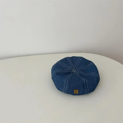 Beretă pentru copii din denim din Coreea Pălărie la modă pentru fete și băieți Pălărie pentru bebeluși, primăvară, toamnă, beretă pentru copii, șapci moale pentru bebeluși, accesorii pentru copii