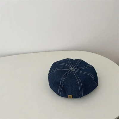 Beretă pentru copii din denim din Coreea Pălărie la modă pentru fete și băieți Pălărie pentru bebeluși, primăvară, toamnă, beretă pentru copii, șapci moale pentru bebeluși, accesorii pentru copii
