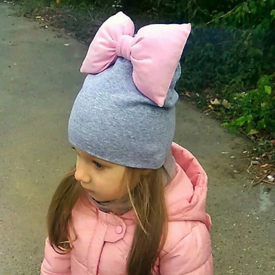 Kids Girls Hat Cotton Butterfly Cap For Girls Winter Baby Hat Bonnet Children`s Hats Caps