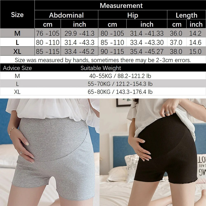 Moteriškos antblauzdžiai Nėriniai Trumpas ilgis Reguliuojamas juosmuo Minkštos Kvėpuojančios Apsauginės Kelnės Mommy Nėštumo Drabužiai Ropa Mujer