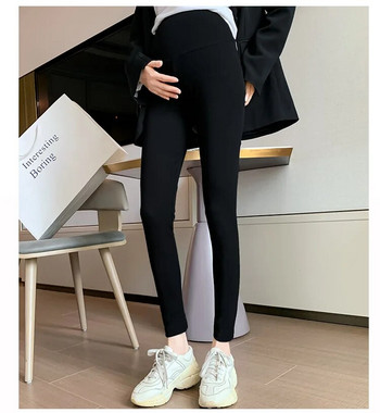 Бременни дамски едноцветни панталони за бременни Еластични тънки тесни панталони за бременни Поддържащи корема клинове за бременни