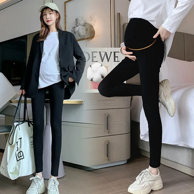 Terhes női egyszínű nadrágok kismama sztreccs, vékony, vékony terhességi nadrágok hastámasz kismama leggings