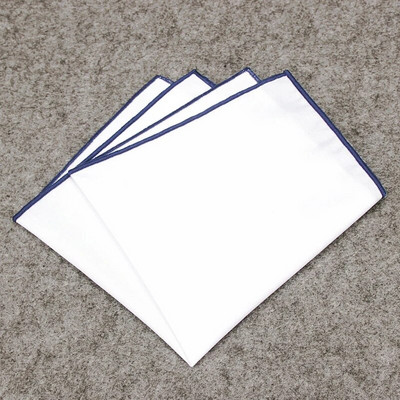 Batistă de bumbac pătrat alb pentru bărbați. Accesorii pentru prosop de buzunar