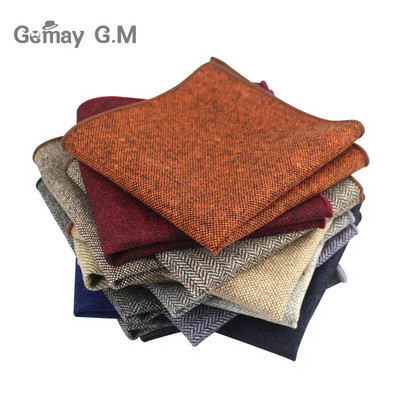 Augstas kvalitātes lakatiņu šalles biznesa kostīms Hankies vilnas ikdienas vīriešu kabatas kvadrātveida cietie kabatlakatiņi kāzām 23*23cm