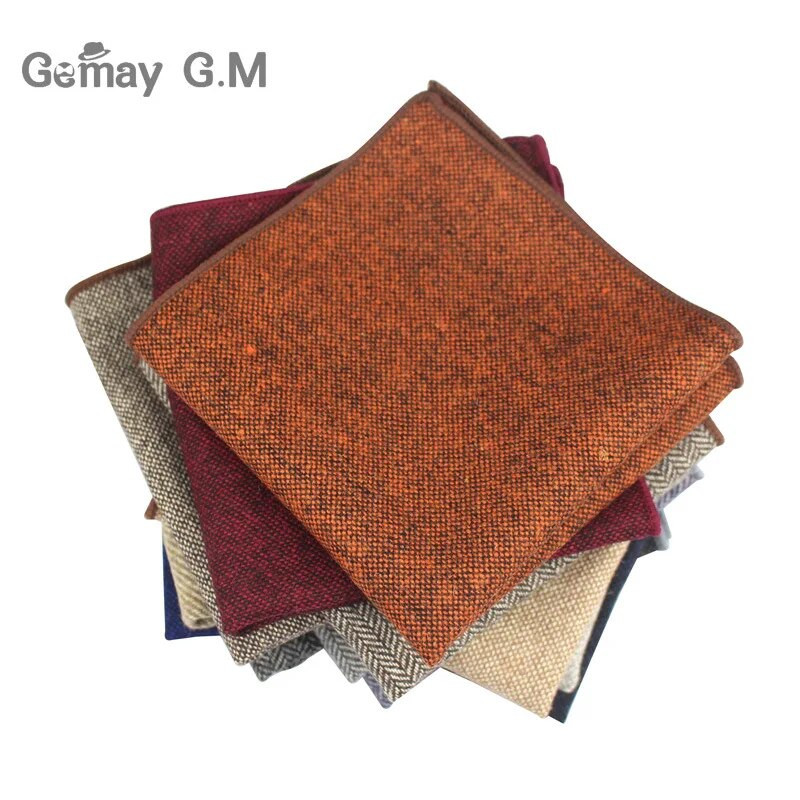 Batistă de înaltă calitate Esarfe Costum de afaceri Hankies Lână Casual Bărbați Patrat de buzunar Batiste solide pentru nuntă 23*23cm