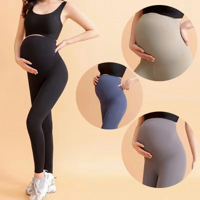 дамски Клинове за бременност с висока талия Тесни дрехи за бременни за бременни Плетени панталони Body Shaper