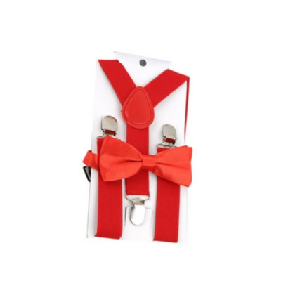 Dječji remen u crnoj boji Set leptir mašna Bebe Dječaci Djevojčice Tregeri Naramenice na Y-stražnjim kopčama Leptir mašna Elastična dječja podesiva