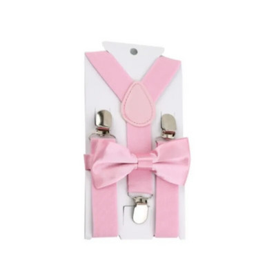 Dječji remen u crnoj boji Set leptir mašna Bebe Dječaci Djevojčice Tregeri Naramenice na Y-stražnjim kopčama Leptir mašna Elastična dječja podesiva