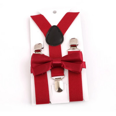 Dječji remen u crnoj boji Set leptir mašna Bebe Dječaci Djevojčice Tregeri Naramenice na Y-stražnjim kopčama Leptir mašna Elastična dječja podesiva