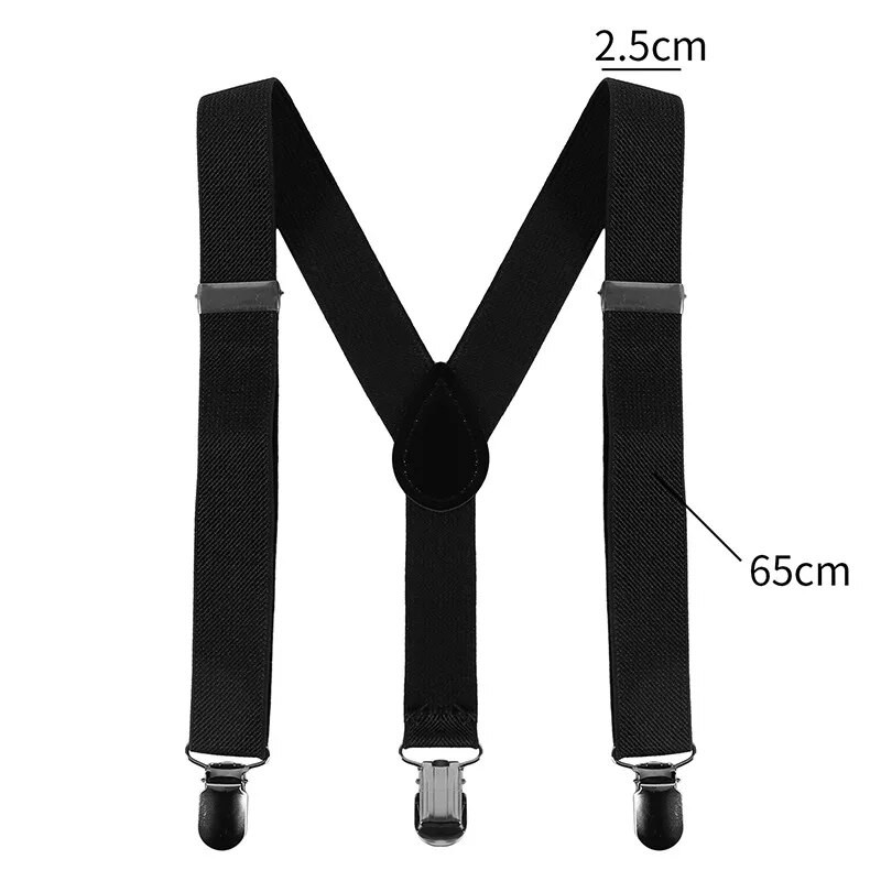 Dječji remen u crnoj boji Set leptir mašna Bebe Dječaci Djevojčice Tregeri Naramenice na Y-stražnjim kopčama Leptir mašna Elastična dječja podesiva