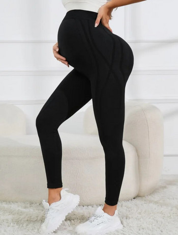 Balck Stretchy Skinny Παντελόνι εγκυμοσύνης Άνοιξη Φθινόπωρο Εγκυμοσύνη Casual Κολάν Ψηλόμεση Κοιλιά Έγκυος Γιόγκα Καλσόν Γυναικεία Ρούχα