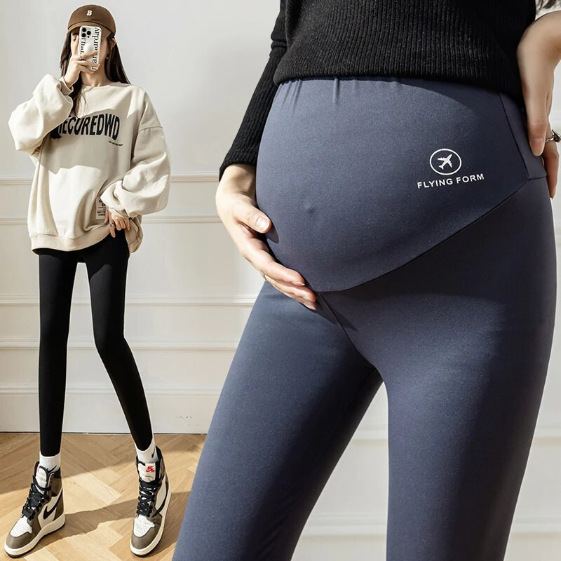 Sügisene sünnitus hainahk säärised kõrge vöökohaga rase naine jooga püksid venitatud õhuke rasedus kõht püksid spordiriided