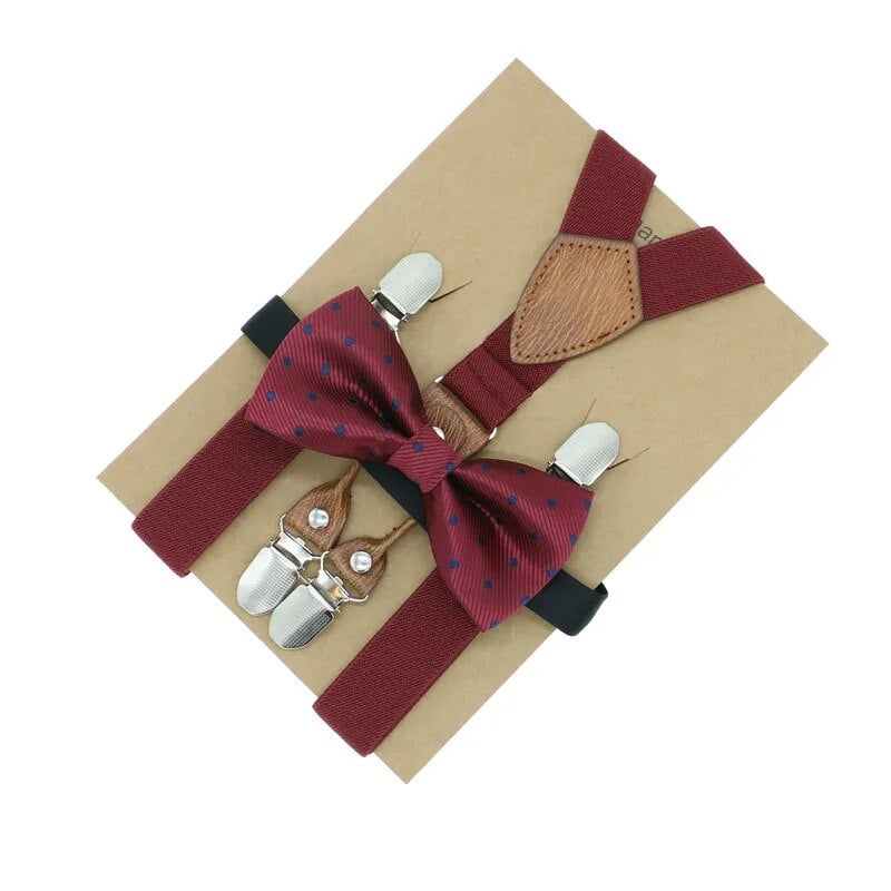 Accesorii pentru nunta pentru baieti, bretele, potrivire perfecta, model nobil, reglabil, set papion, tinute asortate