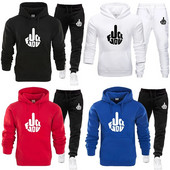 Jogging amuzant pentru bărbați, costum de trening cu glugă, pulover, pantaloni de trening, costum sport, mărime mare