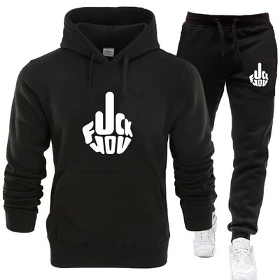 Jogging amuzant pentru bărbați, costum de trening cu glugă, pulover, pantaloni de trening, costum sport, mărime mare