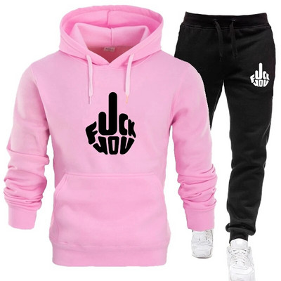 Jogging amuzant pentru bărbați, costum de trening cu glugă, pulover, pantaloni de trening, costum sport, mărime mare