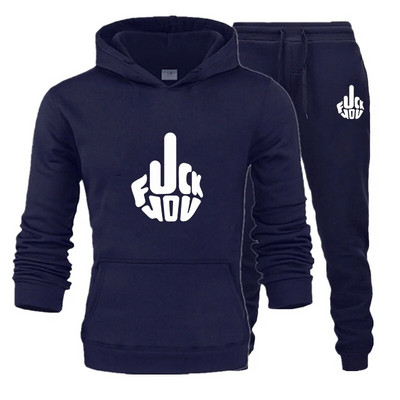 Jogging amuzant pentru bărbați, costum de trening cu glugă, pulover, pantaloni de trening, costum sport, mărime mare