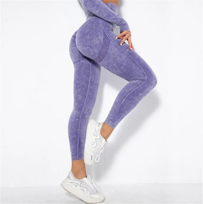 1/2 db Mosás Zökkenőmentes női jóga szett Sport Aktív Fitness Sportos nadrág edzőterem edzés Scrunch leggings guggolásmentes ruházat