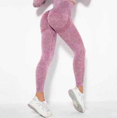 1/2 db Mosás Zökkenőmentes női jóga szett Sport Aktív Fitness Sportos nadrág edzőterem edzés Scrunch leggings guggolásmentes ruházat