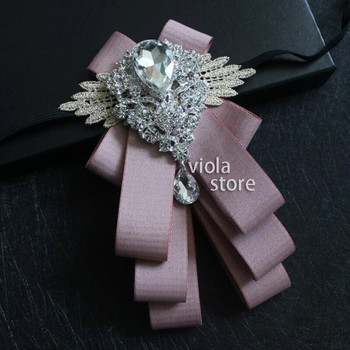 Елегантна разкошна диамантена панделка с папийонка Мъжки сватбен костюм Униформа Рокля за младоженеца Пеперуда Аксесоар за банкет Подарък Виненочервено Морско розово
