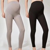 Jambiere de maternitate elastice cu talie înaltă, slabe, pentru femei însărcinate, cu susținere pentru burtă, jambiere postpartum, pantaloni de fitness pentru yoga